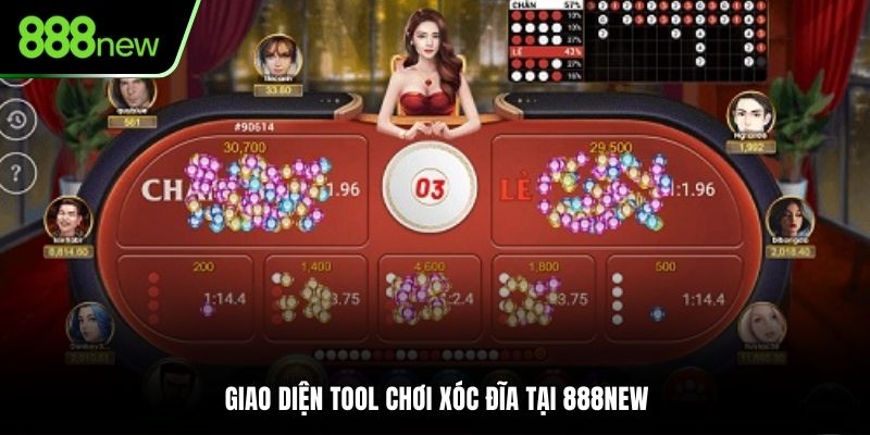 Giao diện tool chơi Xóc Đĩa tại 888NEW